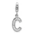 Amore La Vita Sterling Silver Rhodium-plated Polished CZ Letter C Initial Charm with Fancy Lobster Clasp - QC-701BF0B9-8830
