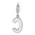 Amore La Vita Sterling Silver Rhodium-plated Polished CZ Letter C Initial Charm with Fancy Lobster Clasp - QC-701BF0B9-8830