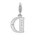 Amore La Vita Sterling Silver Rhodium-plated Polished CZ Letter D Initial Charm with Fancy Lobster Clasp - QC-3A61E771-3012