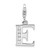 Amore La Vita Sterling Silver Rhodium-plated Polished CZ Letter E Initial Charm with Fancy Lobster Clasp - QC-2B92DCD3-3070