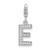 Amore La Vita Sterling Silver Rhodium-plated Polished CZ Letter E Initial Charm with Fancy Lobster Clasp - QC-8277EC2E-9102