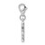 Amore La Vita Sterling Silver Rhodium-plated Polished CZ Letter E Initial Charm with Fancy Lobster Clasp - QC-8277EC2E-9102