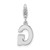 Amore La Vita Sterling Silver Rhodium-plated Polished CZ Letter G Initial Charm with Fancy Lobster Clasp - QC-ADFC47BA-6673