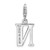 Amore La Vita Sterling Silver Rhodium-plated Polished CZ Letter N Initial Charm with Fancy Lobster Clasp - QC-AE8B94DB-5212