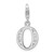 Amore La Vita Sterling Silver Rhodium-plated Polished CZ Letter O Initial Charm with Fancy Lobster Clasp - QC-00FCCBEE-2786