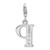 Amore La Vita Sterling Silver Rhodium-plated Polished CZ Letter P Initial Charm with Fancy Lobster Clasp - QC-A52676D7-4016