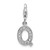 Amore La Vita Sterling Silver Rhodium-plated Polished CZ Letter Q Initial Charm with Fancy Lobster Clasp - QC-ACF06951-3661