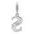 Amore La Vita Sterling Silver Rhodium-plated Polished CZ Letter S Initial Charm with Fancy Lobster Clasp - QC-C09E6AB8-8911