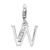 Amore La Vita Sterling Silver Rhodium-plated Polished CZ Letter W Initial Charm with Fancy Lobster Clasp - QC-2ADA5972-3909
