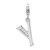 Amore La Vita Sterling Silver Rhodium-plated Polished CZ Letter Y Initial Charm with Fancy Lobster Clasp - QC-522E0201-7406