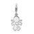 Amore La Vita Sterling Silver Rhodium-plated Polished CZ Little Girl with Cut-out Heart Charm with Fancy Lobster Clasp