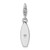 Amore La Vita Sterling Silver Rhodium-plated Polished Enameled Surf Board with Flowers Lobster Clasp Charm
