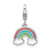 Amore La Vita Sterling Silver Rhodium-plated Polished Multi-colored Enameled Rainbow Charm with Fancy Lobster Clasp