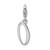 Amore La Vita Sterling Silver Rhodium-plated Polished Number 0 Charm with Fancy Lobster Clasp