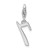 Amore La Vita Sterling Silver Rhodium-plated Polished Number 7 Charm with Fancy Lobster Clasp