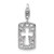 Amore La Vita Sterling Silver Rhodium-plated Polished Reversible CZ Cut-out Cross Faith Clip-on Charm with Fancy Lobster Clasp