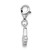 Amore La Vita Sterling Silver Rhodium-plated Polished XO Charm with Fancy Lobster Clasp