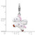 Amore La Vita Sterling Silver Rhodium-plated White/Pink/Black and Red Enameled Pegasus Charm with Fancy Lobster Clasp