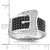 Brilliant Embers Sterling Silver Rhodium-plated 109 Stone Micro Pav‚ Black and White CZ Buckle Ring - QM-BBD4D4C7-7360