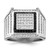 Brilliant Embers Sterling Silver Rhodium-plated 113 Stone Micro Pav‚ CZ Black and White Men's Ring - QM-DEA37FA6-4564