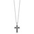 Brilliant Embers Sterling Silver Rhodium-plated 156 Stone 18 inch Black and White Micro Pav‚ CZ Polished Cross Necklace with 2 Inch Extender