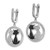 Brilliant Embers Sterling Silver Rhodium-plated 194 Stone Black and White CZ Cat Dangle Hinged Hoop Earrings
