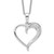 Brilliant Embers Sterling Silver Rhodium-plated 21 Stone 18 inch Micro Pav‚ CZ Polished Heart Necklace with 2 Inch Extender