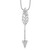 Brilliant Embers Sterling Silver Rhodium-plated 24 Stone 18 inch Micro Pav‚ CZ Arrow Necklace with 2 Inch Extender