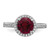 Brilliant Embers Sterling Silver Rhodium-plated 35 Stone Red Corundum and CZ Halo Ring - QM-95D3C109-7925