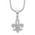 Brilliant Embers Sterling Silver Rhodium-plated 45 Stone 18 inch Micro Pav‚ CZ Fleur De Lis Necklace with 2 Inch Extender