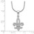 Brilliant Embers Sterling Silver Rhodium-plated 45 Stone 18 inch Micro Pav‚ CZ Fleur De Lis Necklace with 2 Inch Extender