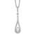 Brilliant Embers Sterling Silver Rhodium-plated 46 Stone 18 inch with 2 inch extender Spring Ring Clasp Micro Pav‚ CZ Teardrop Necklace with 2 Inch Extender