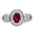 Brilliant Embers Sterling Silver Rhodium-plated 57 Stone Micro Pav‚ White and Red CZ Ring - QM-A33F0369-9759