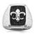 Brilliant Embers Sterling Silver Rhodium-plated 62 Stone Black Micro Pav‚ CZ Fleur De Lis Men's Ring - QM-304B3EBD-5186