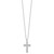 Brilliant Embers Sterling Silver Rhodium-plated 68 Stone 18 inch Micro Pav‚ CZ Polished Cross Necklace with 2 Inch Extender