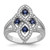 Brilliant Embers Sterling Silver Rhodium-plated 84 Stone Blue and White Micro Pav‚ CZ Ring - QM-17130E87-4725