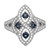 Brilliant Embers Sterling Silver Rhodium-plated 84 Stone Blue and White Micro Pav‚ CZ Ring - QM-2C0C5299-6355