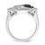 Brilliant Embers Sterling Silver Rhodium-plated 87 Stone Micro Pav‚ Black and White CZ Polished Cat Ring - QM-EE1074F5-9291