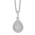 Brilliant Embers Sterling Silver Rhodium-plated 95 Stone 18 inch Micro Pav‚ CZ Teardrop Necklace with 2 Inch Extender