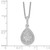 Brilliant Embers Sterling Silver Rhodium-plated 95 Stone 18 inch Micro Pav‚ CZ Teardrop Necklace with 2 Inch Extender