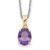Brilliant Gemstones Sterling Silver with 14K Accent Rhodium-plated Amethyst and Diamond 18 Inch Necklace with 2 Inch Extender - QG-D3083D03-9210