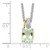 Brilliant Gemstones Sterling Silver with 14K Accent Rhodium-plated Green Quartz and Diamond 18 Inch Necklace with 2 Inch Extender - QG-40E2E050-2715