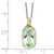 Brilliant Gemstones Sterling Silver with 14K Accent Rhodium-plated Green Quartz and Diamond 18 Inch Necklace with 2 Inch Extender - QG-CE081F68-2078