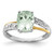 Brilliant Gemstones Sterling Silver with 14K Accent Rhodium-plated Green Quartz and Diamond Ring - QR-C88C0B9C-3575