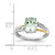 Brilliant Gemstones Sterling Silver with 14K Accent Rhodium-plated Green Quartz and Diamond Ring - QR-D111859A-8036