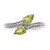 Brilliant Gemstones Sterling Silver with 14K Accent Rhodium-plated Peridot and Diamond Ring - QR-E3E7E852-1404