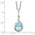Brilliant Gemstones Sterling Silver with 14K Accent Rhodium-plated Sky Blue Topaz and Diamond 18 Inch Necklace with 2 Inch Extender - QG-958B603C-3413
