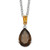 Brilliant Gemstones Sterling Silver with 14K Accent Rhodium-plated Smoky Quartz and Citrine Necklace