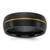 Ceramic Black Scratch Finished with Yellow IP-plated Center 8mm Band - CE-E2A731A4-5871