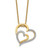 Cheryl M Sterling Silver Gold-plated Brilliant-cut CZ Fancy Double Heart 18 Inch Necklace